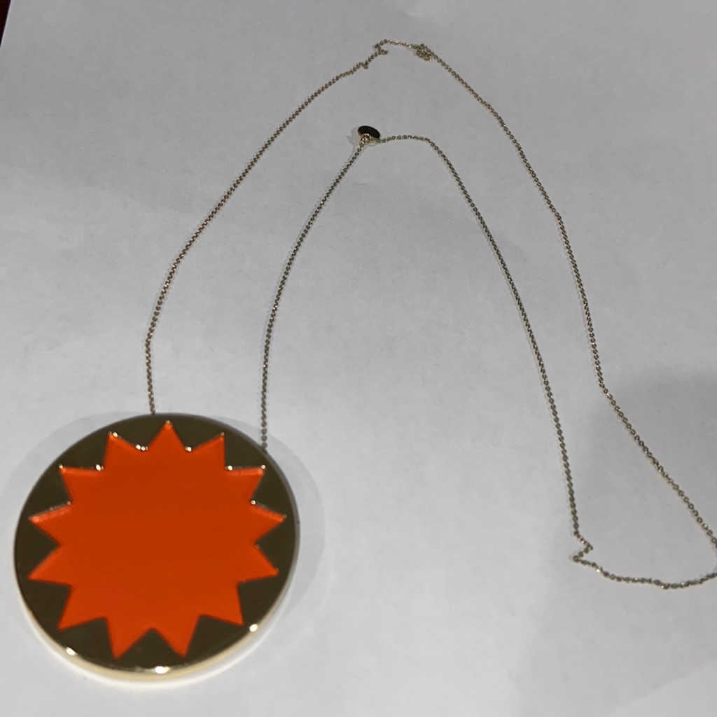 House Of Harlow 1960 Large Orange Sunburst Necklace
